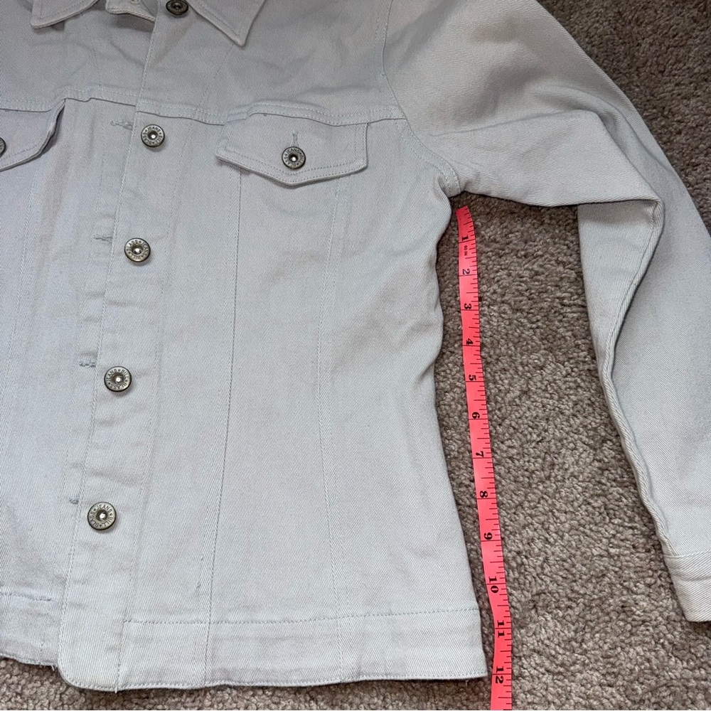 Bill Blass Jean Gray Denim Jacket 8 - Picture 4 of 6